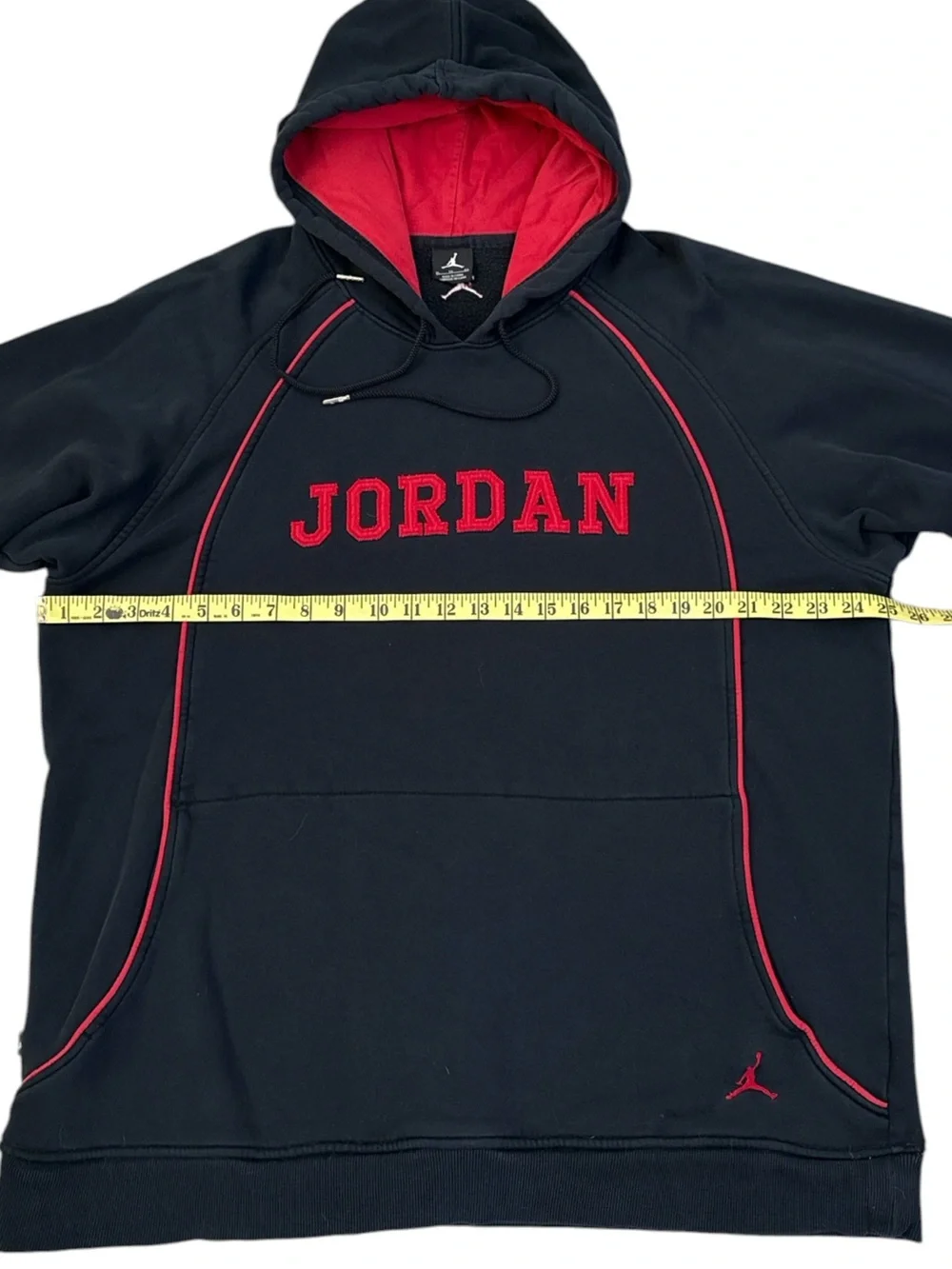 Air Jordan Jumpman Contrast Piping Hoodie Black Red Men's XL 2010 Retro Flight